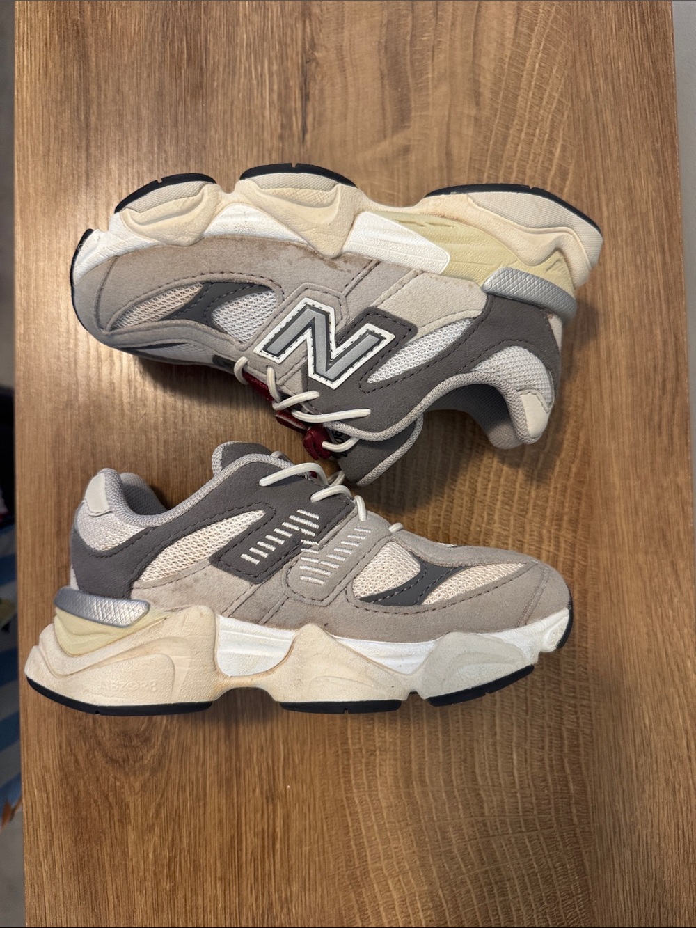 New Balance Kids Grey and Cream Chunky Athletic Sneakers